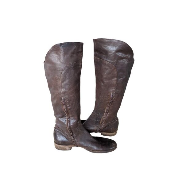 Vic Womens Distressed Leather Knee High Boots Brown Size 9 40 - Picture 4 of 10